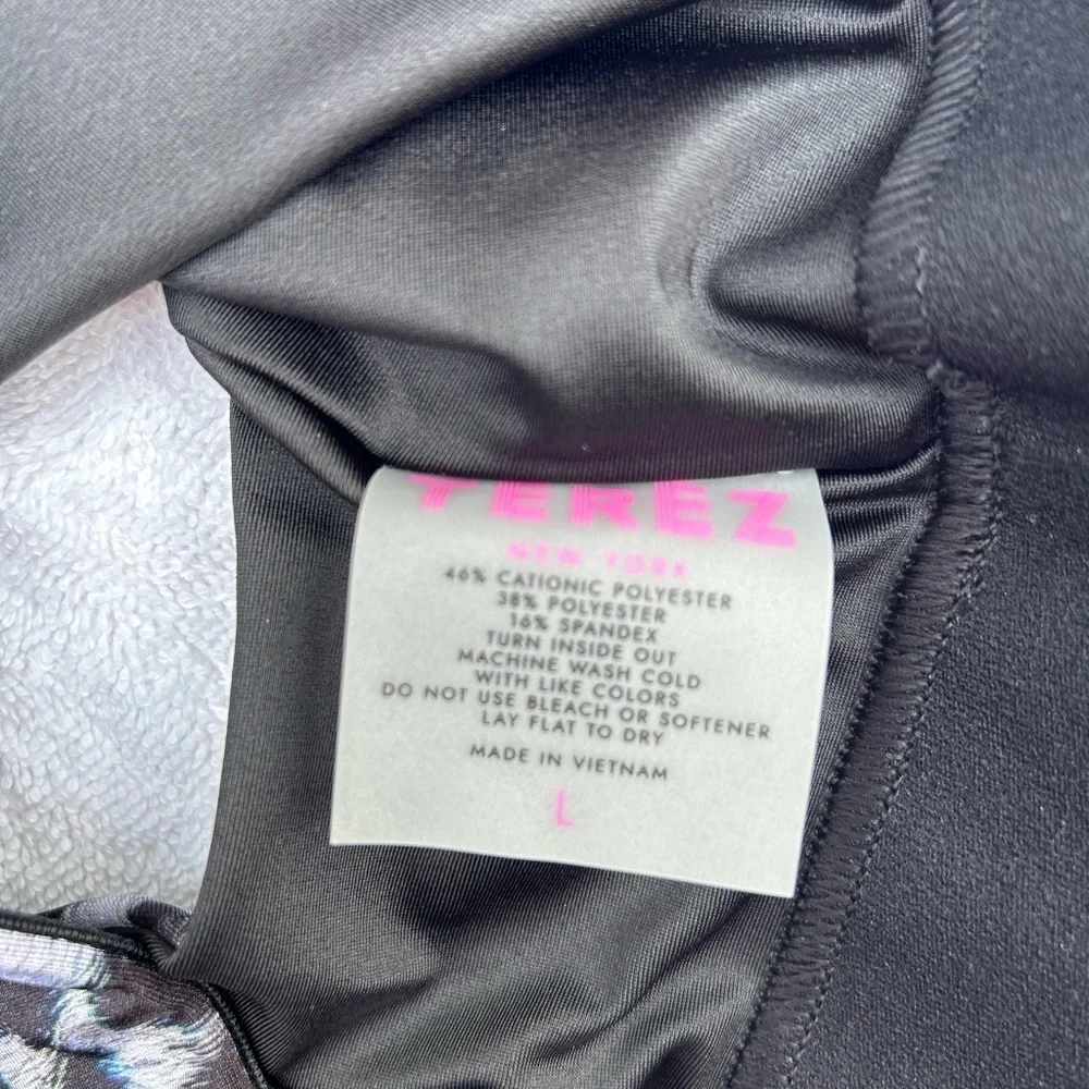 NWT Terez high shine leopard sports bra sz L